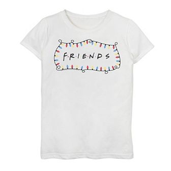 Girls 7-16 Friends Christmas Lights Logo Surround Graphic Tee