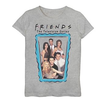 Girls 7-16 Friends Group Shot Blue Frame Portrait Graphic Tee