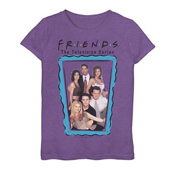 Girls 7-16 Friends Group Shot Blue Frame Portrait Graphic Tee
