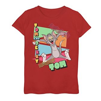 Girls 7-16 Tom & Jerry 90S Triangle Graphic Tee