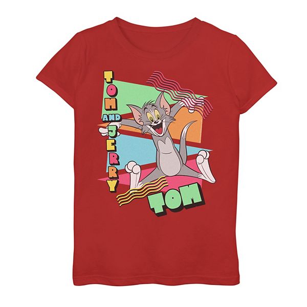 Girls 716 Tom & Jerry 90S Triangle Graphic Tee