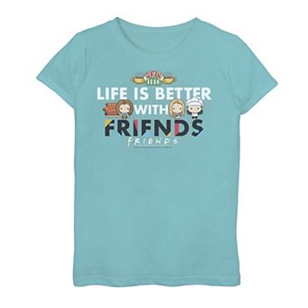 Girls 7-16 Friends Chibi Life Is Better With Friends Graphic Tee