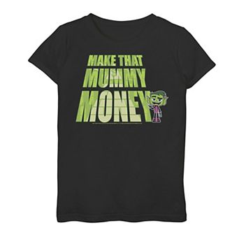 Girls 7-16 DC Comics Graphic Teen Titans Go! Beast Boy Make That Mummy Money Graphic Tee