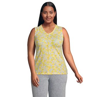 Plus Size Lands' End Trimmed V-Neck Tank Top