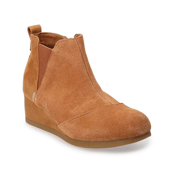 TOMS Kelsey Girls Suede Wedge Ankle Boots