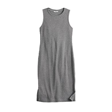 Women's Nine West Rib Crewneck Sleeveless Midi Dress