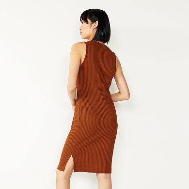 Women's Nine West Rib Crewneck Sleeveless Midi Dress