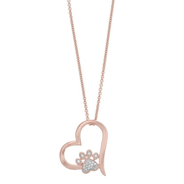 Rose gold paw store necklace