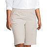 Plus Size Lands' End Midrise Pull-On Twill Bermuda Shorts