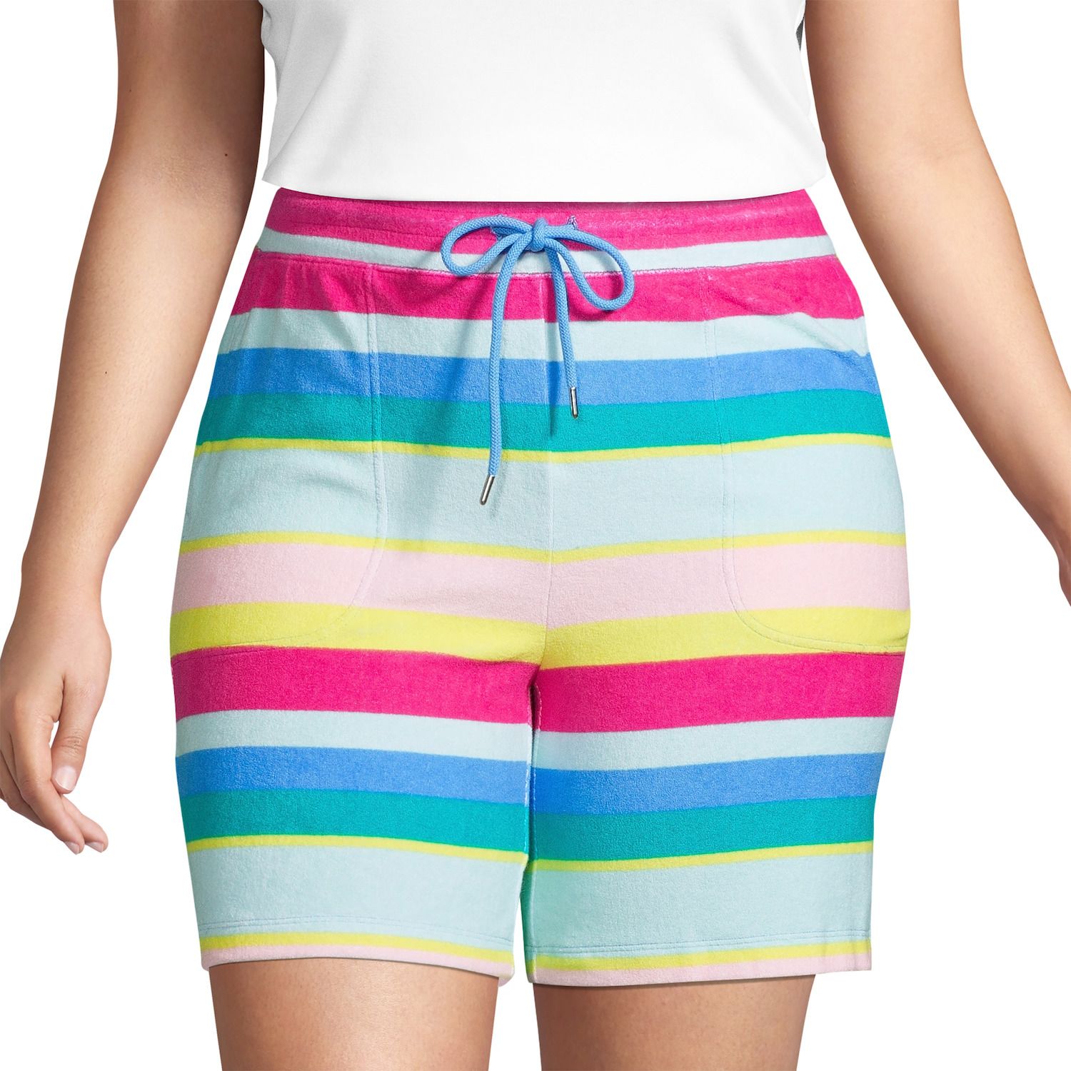 Image for Lands' End Plus Size Midrise Pull-On 7in Terry Shorts at Kohl's.