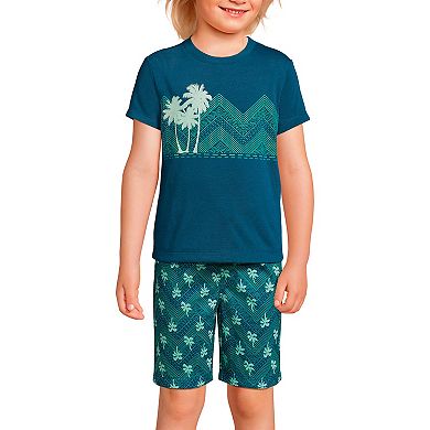 Boys 4-20 Lands' End Short Sleeve Graphic Tee & Shorts Pajama Set