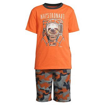 Boys 2-20 Lands' End Short Sleeve Graphic Tee & Shorts Pajama Set