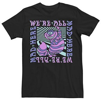 Big & Tall Disney Alice In Wonderland Cheshire Cat "We're All Mad Here" Tee