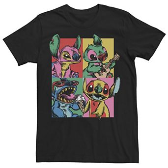 Disney's Lilo & Stitch Big & Tall Grunge Stitch Neon Panel Tee