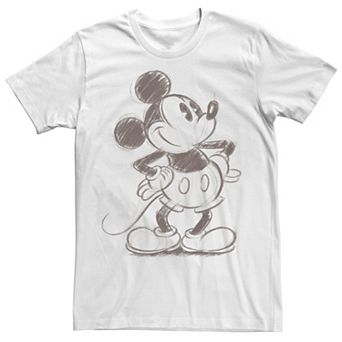 Big & Tall Disney Mickey Mouse Pencil Sketch Original Tee