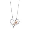 Timeless Sterling Silver Two Tone Cross & Heart Necklace
