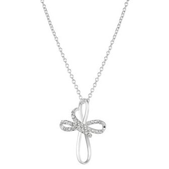 Brilliance Crystal Twist Cross Necklace