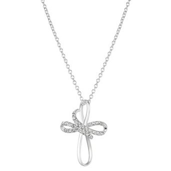 Brilliance Crystal Twist Cross Necklace
