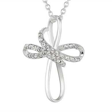 Brilliance Crystal Twist Cross Necklace