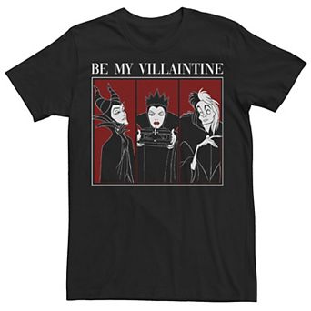 Big & Tall Disney Villains Valentines "Be My Villaintine" Panels Tee