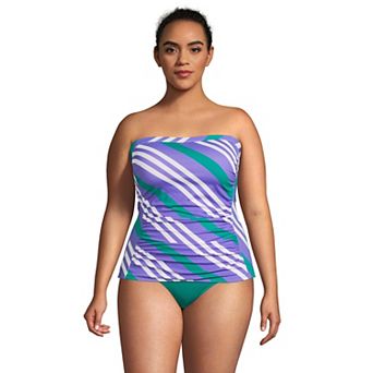 Plus Size Lands' End UPF 50 Bandeau Tankini Top