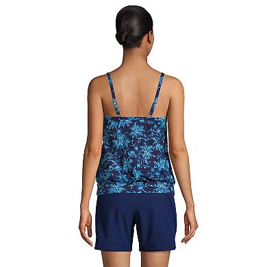 Women's Lands' End Mastectomy Blouson Tankini Top