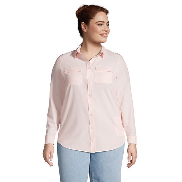 Plus Size Lands' End Commuter Boyfriend Tunic Shirt