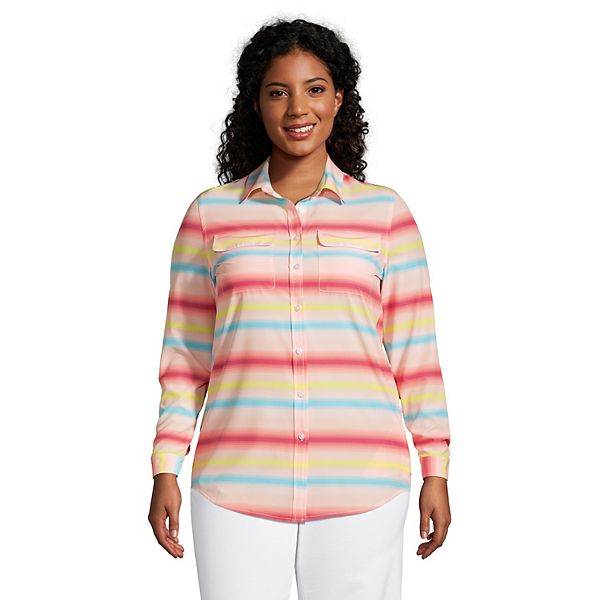 Plus Size Lands' End Commuter Boyfriend Tunic Shirt