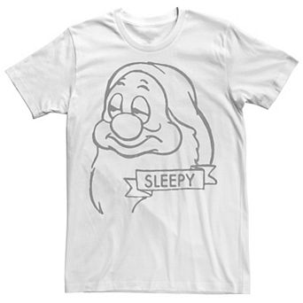 Big & Tall Disney Snow White Sleepy Line Art Big Face Tee