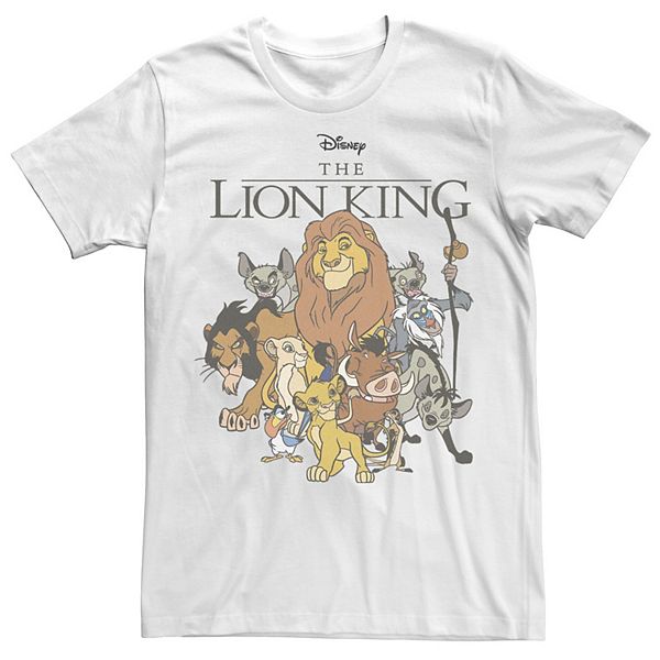Big & Tall Disney The Lion King Group Shot Dark Outline Tee