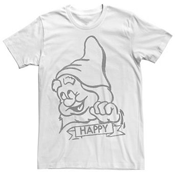 Big & Tall Disney Snow White Happy Line Art Big Face Tee