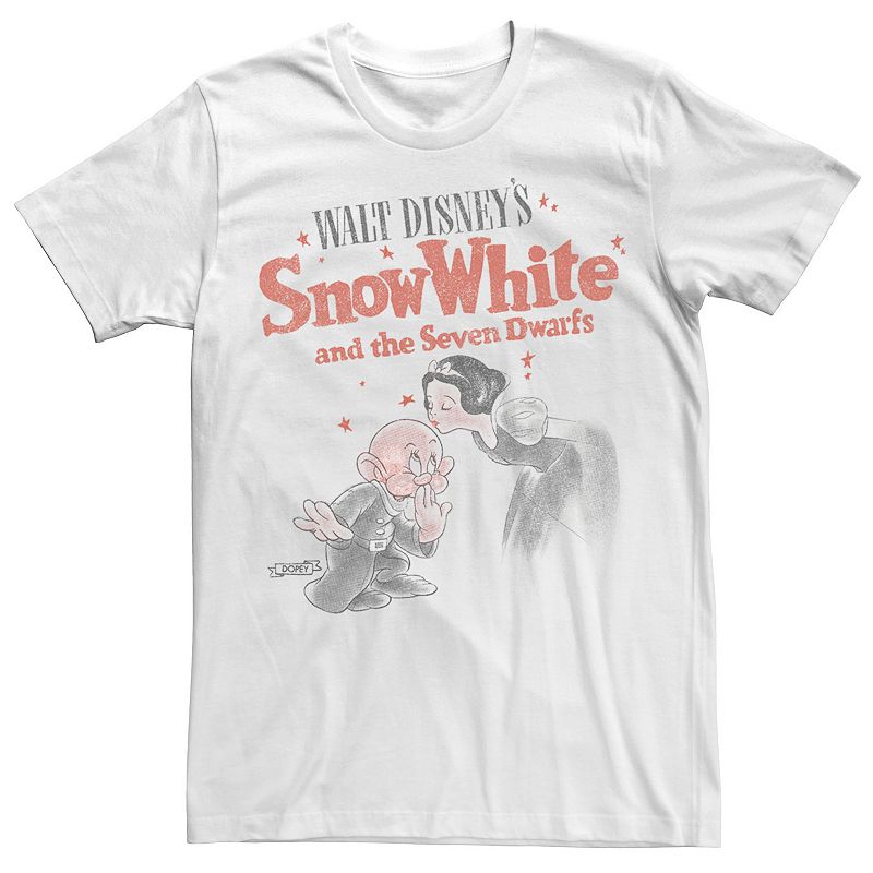 Big & Tall Disney Snow White & Dopey Distressed Portrait Tee, Men's, Size: 4XL