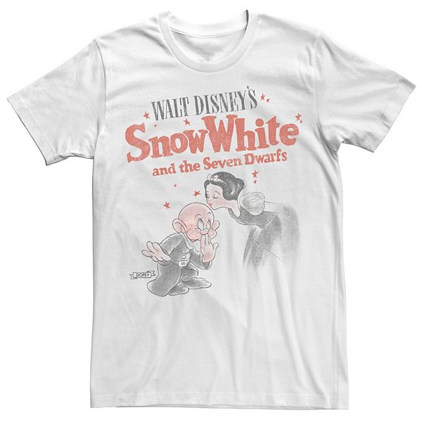 Big And Tall Disney Snow White And Dopey Distressed Portrait Tee