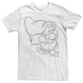 Big & Tall Disney Snow White Doc Line Art Big Face Tee