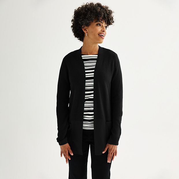 Women's Croft & Barrow® Classic Ribbed Open-Front Cardigan