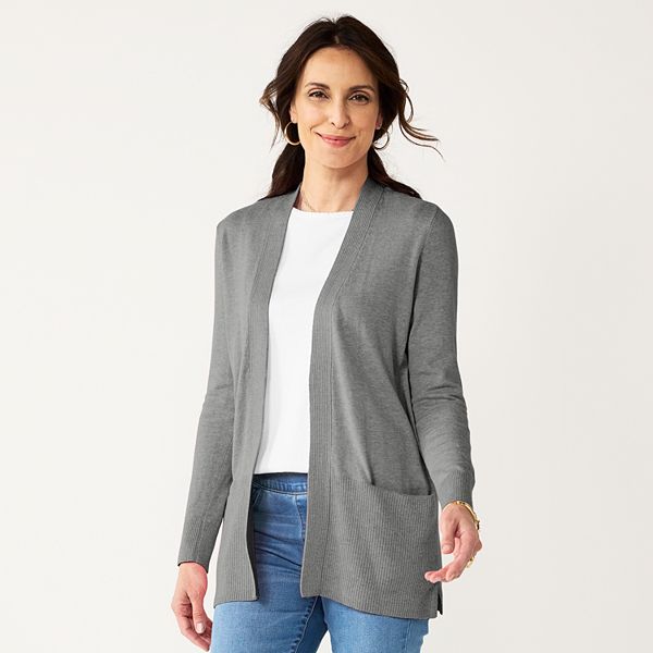 Women's Croft & Barrow® Classic Ribbed Open-Front Cardigan