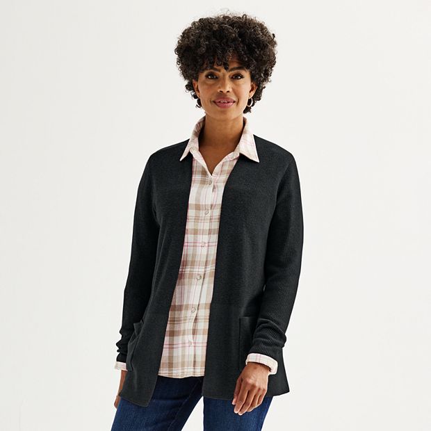 Women s Croft Barrow Classic Ribbed Open Front Cardigan