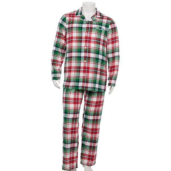 Kingsize Men's Big & Tall Jersey Knit Plaid Pajama Set Pajamas