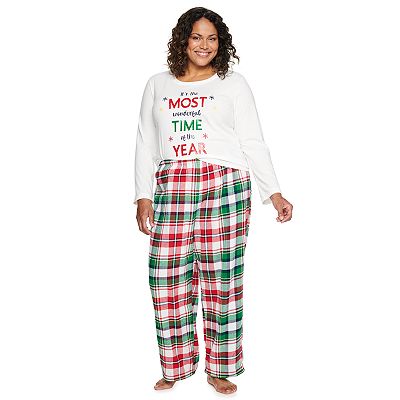 Plus Size Jammies For Your Families Christmas Kitsch Wonderful Time of The Year Pajama Set
