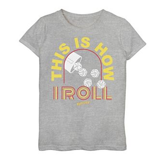 Girls 7-16 Yahtzee Yellow This Is How I Roll Graphic Tee