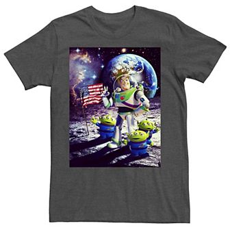 Big & Tall Disney / Pixar Toy Story Buzz and Aliens On The Moon Photo Tee