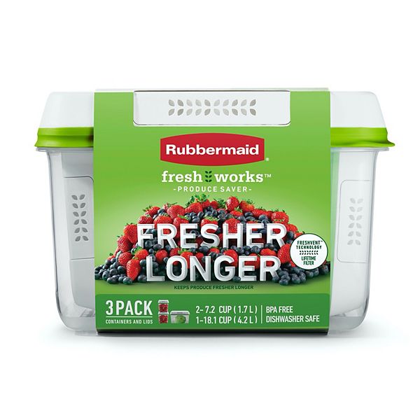 Rubbermaid Fresh Works Produce Saver Food Storage Containers 8 Piece Set  New Box