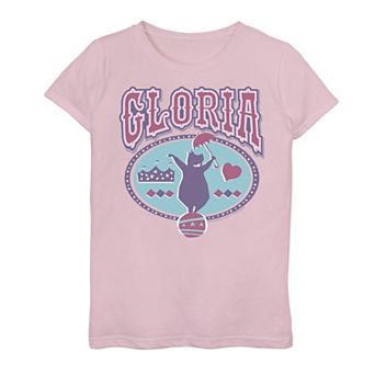 Girls 7-16 Madagascar Gloria Circus Hippo Silhouette Poster Graphic Tee
