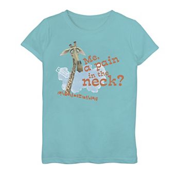 Girls 7-16 Madagascar Melman Pain In The Neck Text Poster Graphic Tee