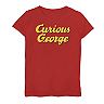 Girls 7-16 Curious George Classic Yellow Cursive Logo Graphic Tee