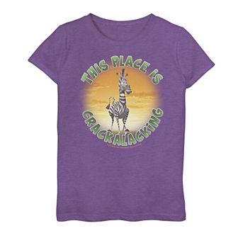 Girls 7-16 Madagascar Martin Crackalacking Circle Text Poster Graphic Tee