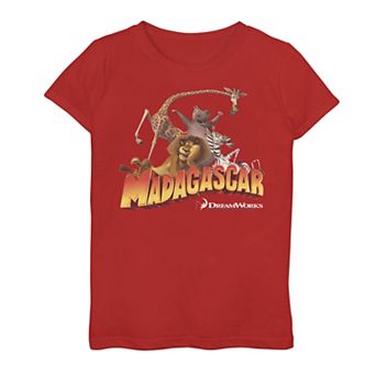 Girls 7-16 Madagascar Group Shot Classic Movie Logo Graphic Tee