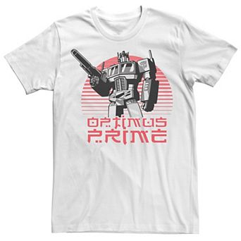 Big & Tall M63Transformers Optimus Prime Lined Sunset Portrait Tee