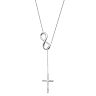 Sterling Silver Infinity & Cross Lariat Necklace