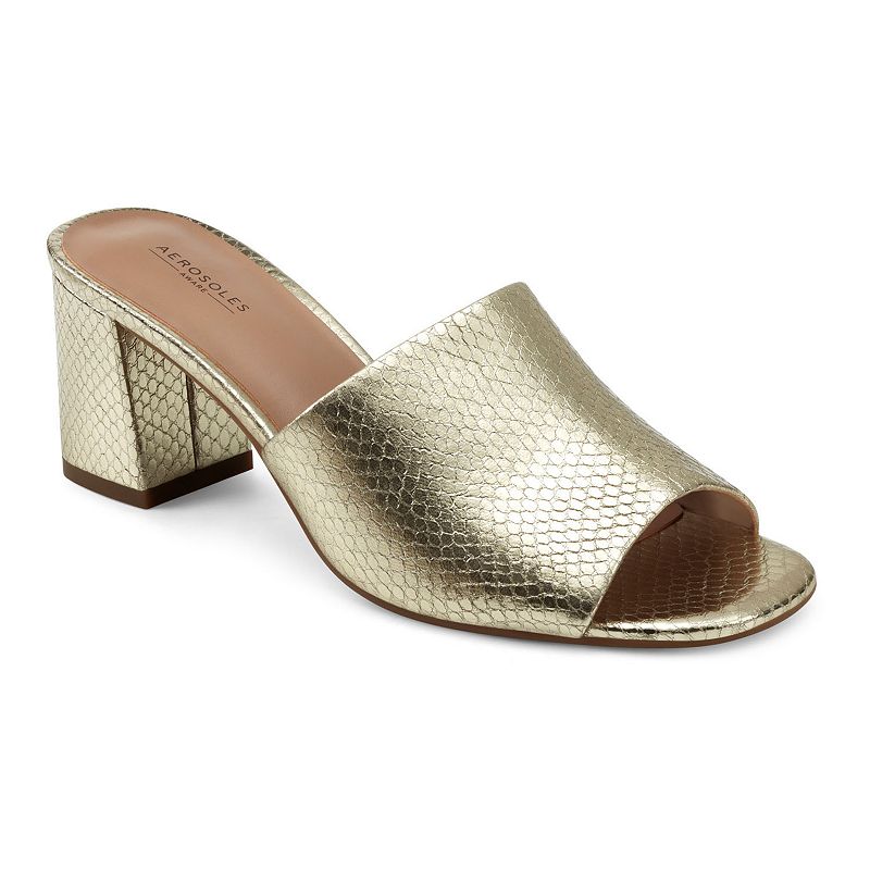 Aerosoles Entree Womens Heeled Slide Sandals, Size: 8.5, Silver
